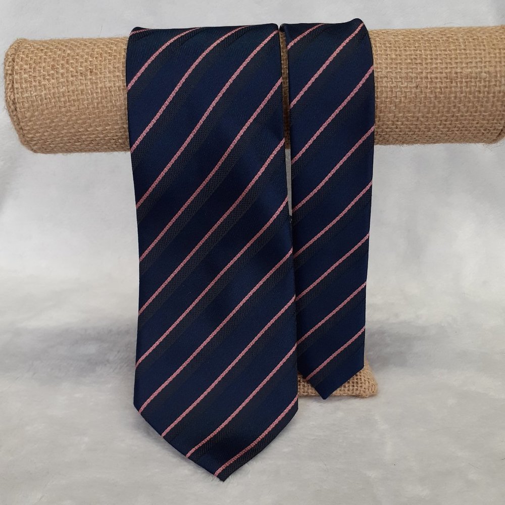 Jireh Men's Tie Stripes Blue Pink 60 Inches